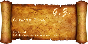 Guzmits Zina névjegykártya